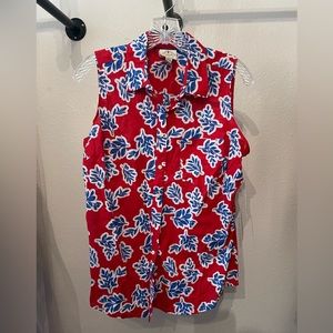 St. John’s Bay Sleeveless Classic Top. Size: M. Color: Red/Blue.